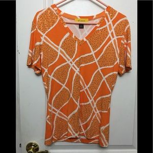 Women’s St. John Bright Orange Blouse size small